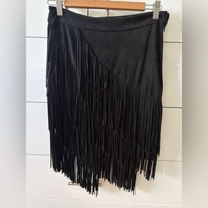 Black Fringe Skirt